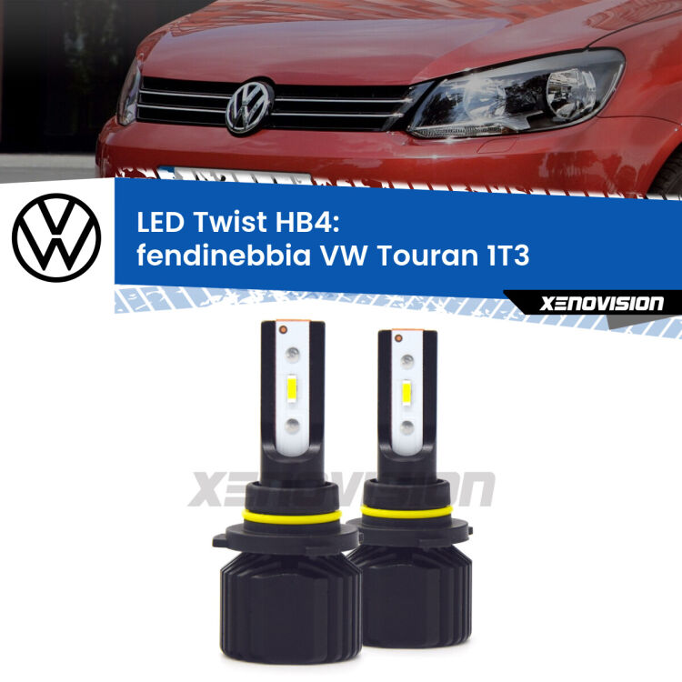 Fendinebbia LED VW Touran 1T3 2010 - 2015: HB4 11,000Lm <strong>Kit fendinebbia LED</strong> HB4 per <strong>VW Touran</strong> 1T3 2010 - 2015. Compatte, impermeabili, senza ventola: praticamente indistruttibili. Top Quality.