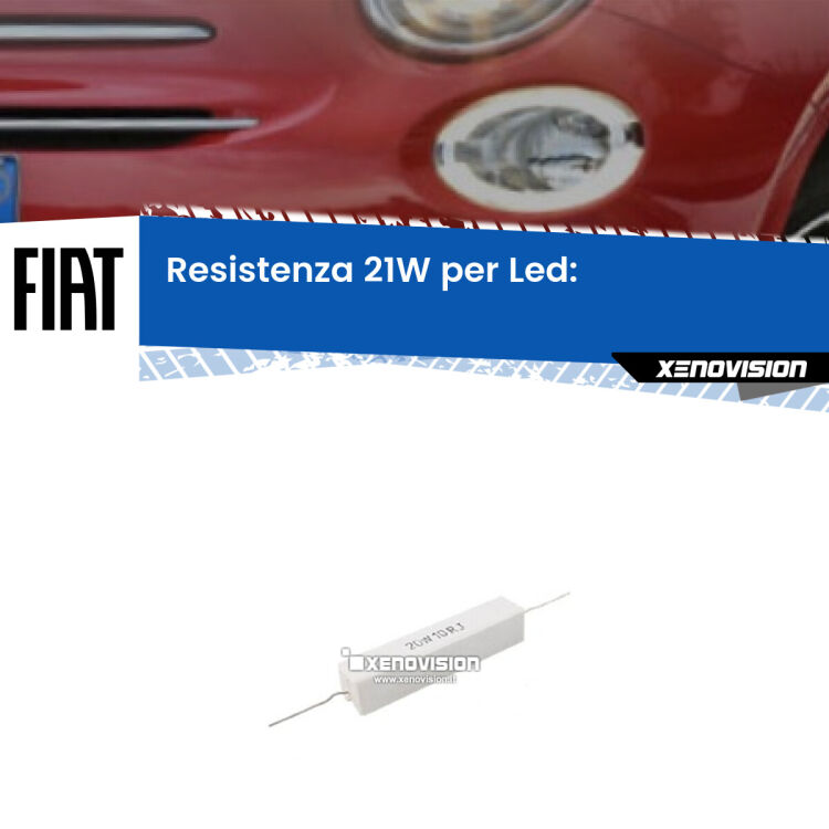 0 Fiat 500: Resistenza Spegnispia 21W Economica per Luci diurne (1 Pz) <p>Resistenza ceramica da 20W perfetta per spegnere la spia su Luci diurne 500 quando monti alcune lampadine led. Simulando l'assorbimento di una lampada a incandescenza 21Watt, spegne la spia. Occorre una resistenza per ciascuna lampadina led, da collegare in parallelo.</p>
<p> </p>