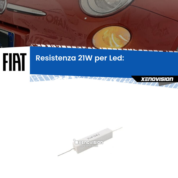 0 Fiat 500: Resistenza Spegnispia 21W Economica per Luci diurne (1 Pz) <p>Resistenza ceramica da 20W perfetta per spegnere la spia su Luci diurne 500  quando monti alcune lampadine led. Simulando l'assorbimento di una lampada a incandescenza 21Watt, spegne la spia. Occorre una resistenza per ciascuna lampadina led, da collegare in parallelo.</p>
<p> </p>