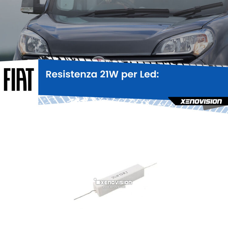 0 Fiat Doblo: Resistenza Spegnispia 21W Economica per Luci posizione (1 Pz) <p>Resistenza ceramica da 20W perfetta per spegnere la spia su Luci posizione Doblo 263 quando monti alcune lampadine led. Simulando l'assorbimento di una lampada a incandescenza 21Watt, spegne la spia. Occorre una resistenza per ciascuna lampadina led, da collegare in parallelo.</p>
<p> </p>