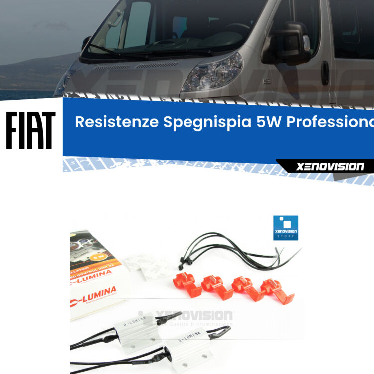 <span style="color: #626262;">Istallazione professionale. Coppia resistenze spegnispia 5W con armatura in alluminio in caso di spie su </span><span style="color: #626262;">luce targa Fiat Ducato.</span>