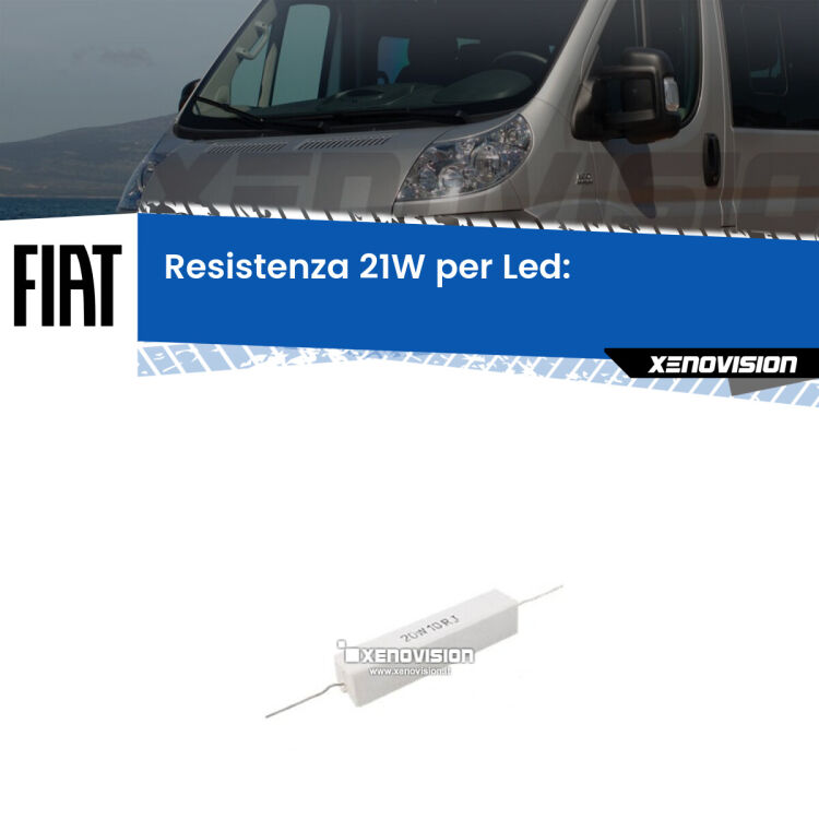 0 Fiat Ducato: Resistenza Spegnispia 21W Economica per Luci posizione (1 Pz) <p>Resistenza ceramica da 20W perfetta per spegnere la spia su Luci posizione Ducato 250 quando monti alcune lampadine led. Simulando l'assorbimento di una lampada a incandescenza 21Watt, spegne la spia. Occorre una resistenza per ciascuna lampadina led, da collegare in parallelo.</p>
<p> </p>