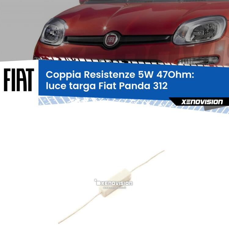 Coppia di resistenze in ceramica 5 Watt, economiche, durature ed efficaci per spegnere eventuali spie su luce targa per Fiat Panda 312 Cross. Va collegata in parallalelo.