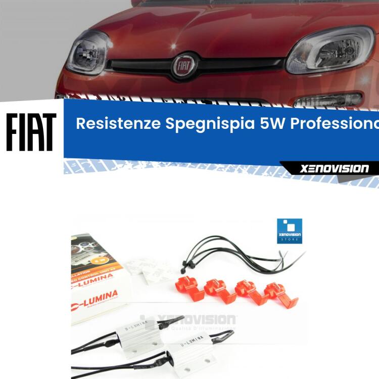 <span style="color: #626262;">Istallazione professionale. Coppia resistenze spegnispia 5W con armatura in alluminio in caso di spie su </span><span style="color: #626262;">luce targa Fiat Panda.</span>