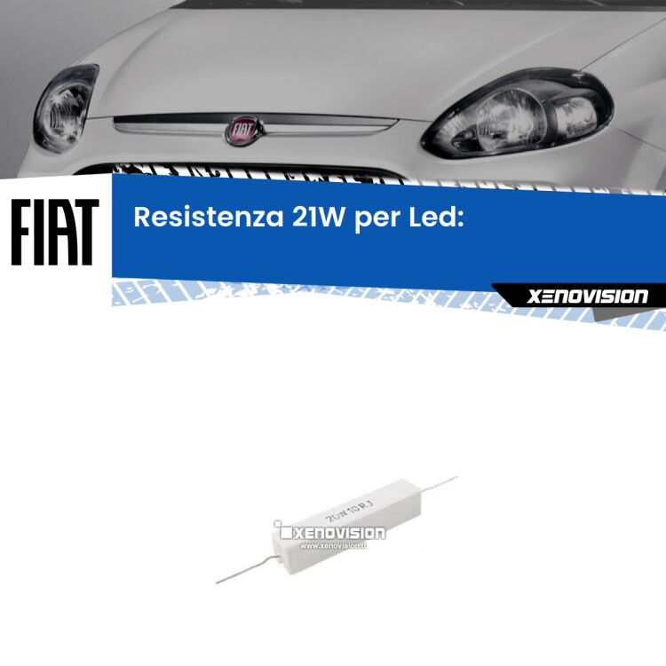 <p>Resistenza ceramica da 20W perfetta per spegnere la spia su Luci diurne Punto Evo  quando monti alcune lampadine led. Simulando l'assorbimento di una lampada a incandescenza 21Watt, spegne la spia. Occorre una resistenza per ciascuna lampadina led, da collegare in parallelo.</p>
<p> </p>