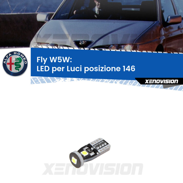 0 Fly W5W: Luci posizione LED per Alfa romeo 146 930 <strong>Luci posizione LED Alfa romeo 146 (930) 1994 - 2001</strong>: Canbus. Compatto. Perfetto per illuminare con una luce bianca cristallina.