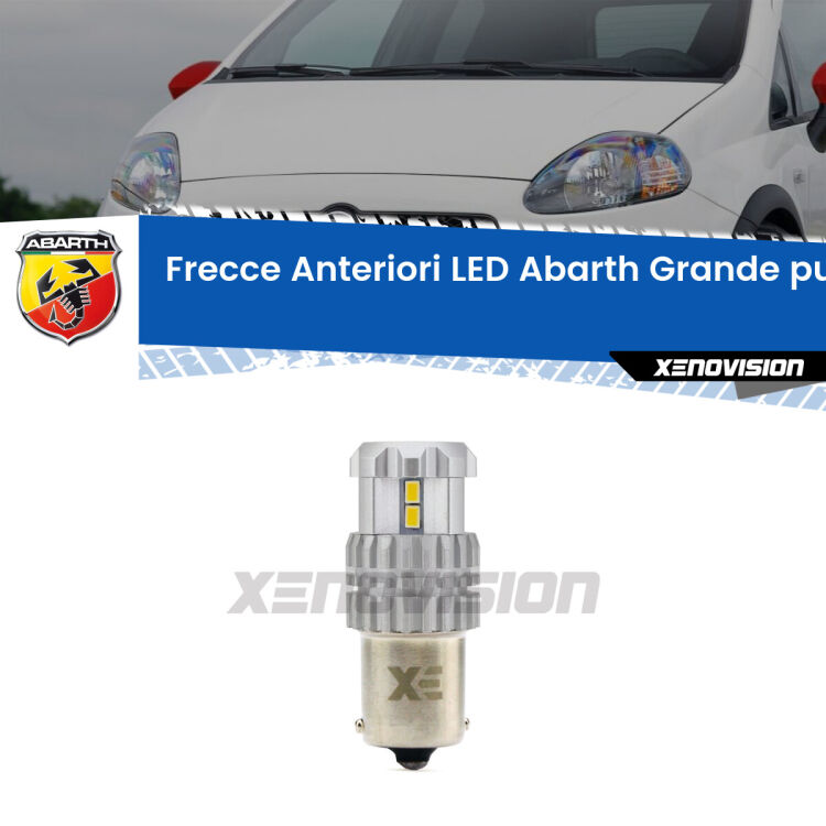 0 Frecce Anteriori LED Abarth Grande punto: XPRO Gear v1.0 PY21W <strong>LED PY21W per frecce anteriori Abarth Grande punto. </strong>Richiede resistenze per eliminare lampeggio rapido, 3x più luce, compatta. Top Quality.