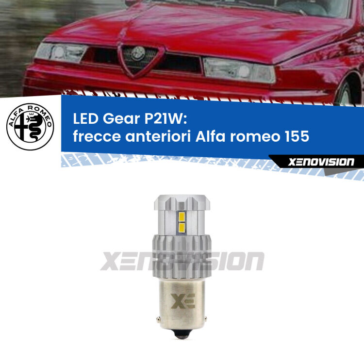 <strong>LED P21W per </strong><strong>Frecce Anteriori Alfa romeo 155  1992 - 1997</strong><strong>. </strong>Richiede resistenze per eliminare lampeggio rapido, 3x più luce, compatta. Top Quality.

<strong>Frecce Anteriori LED per Alfa romeo 155</strong>  1992 - 1997. Lampada <strong>P21W</strong>. Usa delle resistenze per eliminare lampeggio rapido.