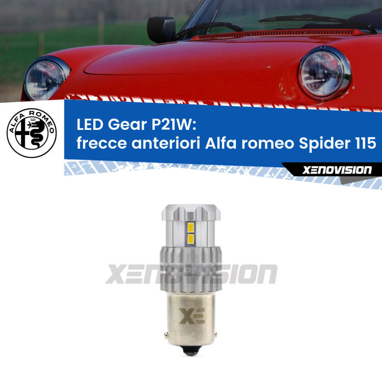<strong>LED P21W per </strong><strong>Frecce Anteriori Alfa romeo Spider (115) 1971 - 1993</strong><strong>. </strong>Richiede resistenze per eliminare lampeggio rapido, 3x più luce, compatta. Top Quality.

<strong>Frecce Anteriori LED per Alfa romeo Spider</strong> 115 1971 - 1993. Lampada <strong>P21W</strong>. Usa delle resistenze per eliminare lampeggio rapido.