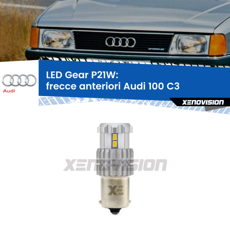 <strong>LED P21W per </strong><strong>Frecce Anteriori Audi 100 (C3) 1982 - 1990</strong><strong>. </strong>Richiede resistenze per eliminare lampeggio rapido, 3x più luce, compatta. Top Quality.

<strong>Frecce Anteriori LED per Audi 100</strong> C3 1982 - 1990. Lampada <strong>P21W</strong>. Usa delle resistenze per eliminare lampeggio rapido.