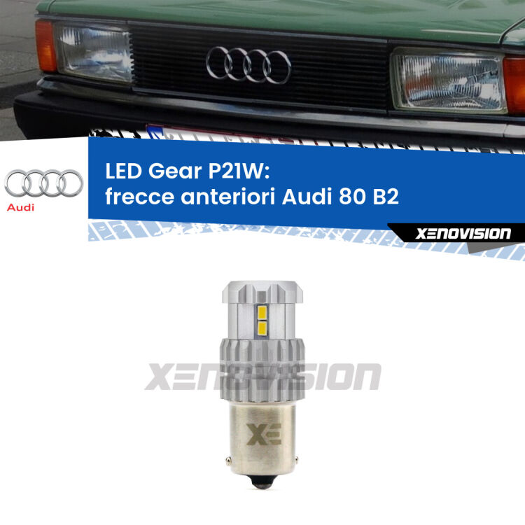 <strong>LED P21W per </strong><strong>Frecce Anteriori Audi 80 (B2) 1978 - 1986</strong><strong>. </strong>Richiede resistenze per eliminare lampeggio rapido, 3x più luce, compatta. Top Quality.

<strong>Frecce Anteriori LED per Audi 80</strong> B2 1978 - 1986. Lampada <strong>P21W</strong>. Usa delle resistenze per eliminare lampeggio rapido.