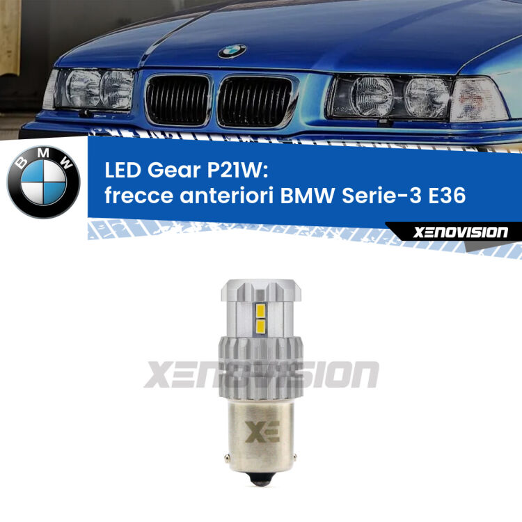 <strong>LED P21W per </strong><strong>Frecce Anteriori BMW Serie-3 (E36) faro giallo</strong><strong>. </strong>Richiede resistenze per eliminare lampeggio rapido, 3x più luce, compatta. Top Quality.

<strong>Frecce Anteriori LED per BMW Serie-3</strong> E36 faro giallo. Lampada <strong>P21W</strong>. Usa delle resistenze per eliminare lampeggio rapido.