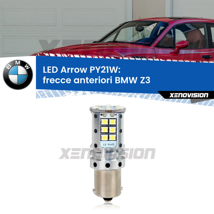 <strong>Frecce Anteriori LED no-spie per BMW Z3</strong>  faro bianco. Lampada <strong>PY21W</strong> modello top di gamma Arrow.
