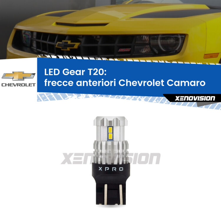 <strong>Frecce Anteriori LED per Chevrolet Camaro</strong>  2011 - 2015. Lampada <strong>T20</strong> modello Gear1, non canbus.