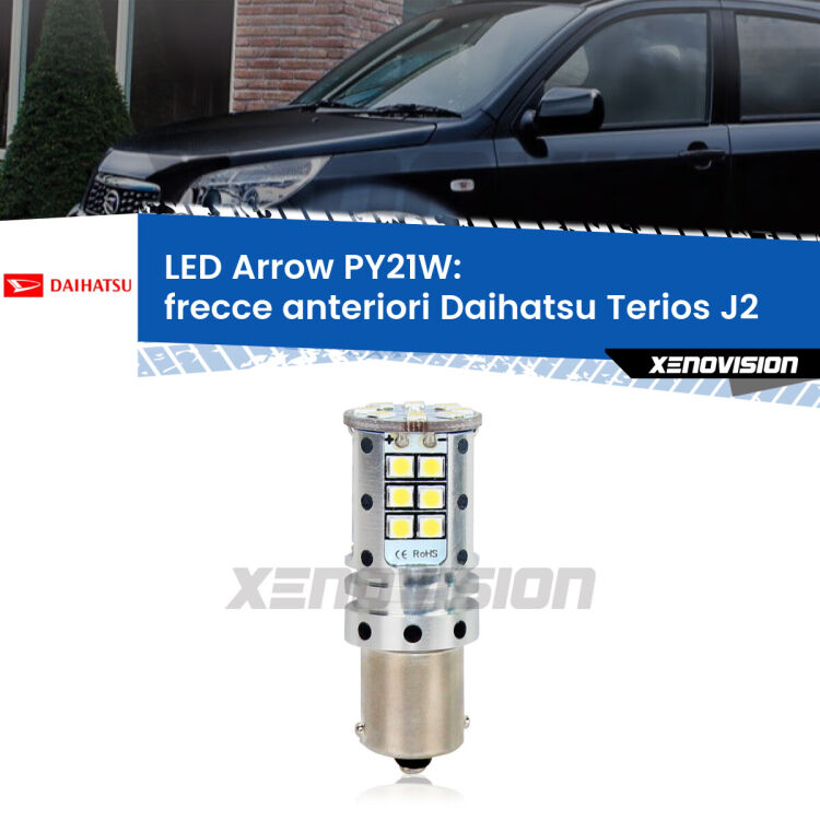 <strong>Frecce Anteriori LED no-spie per Daihatsu Terios</strong> J2 faro bianco. Lampada <strong>PY21W</strong> modello top di gamma Arrow.