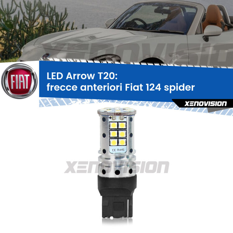 <strong>Frecce Anteriori LED no-spie per Fiat 124 spider</strong>  2016 in poi. Lampada <strong>T20</strong> no Hyperflash modello Arrow.