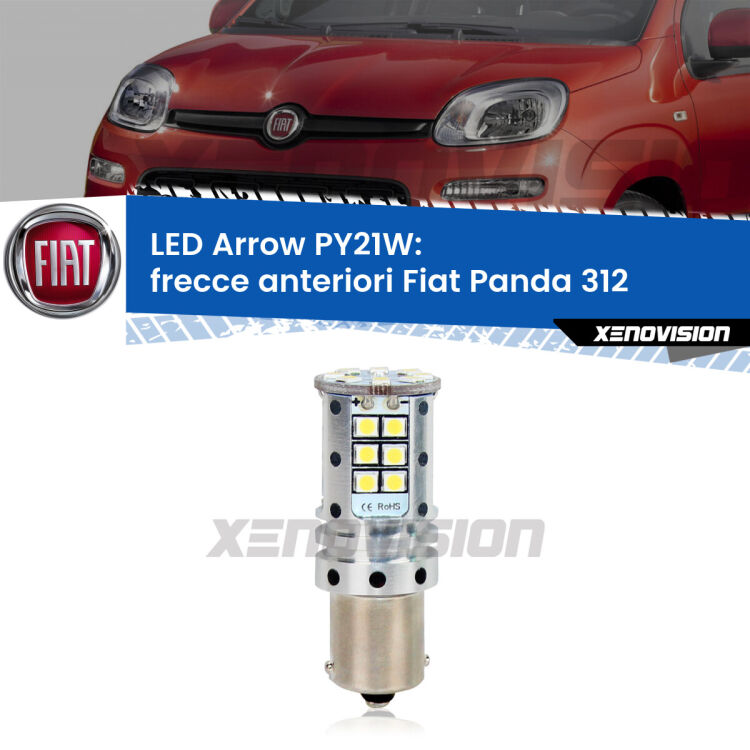 <strong>Frecce Anteriori LED no-spie per Fiat Panda</strong> 312 2012 in poi. Lampada <strong>PY21W</strong> modello top di gamma Arrow.