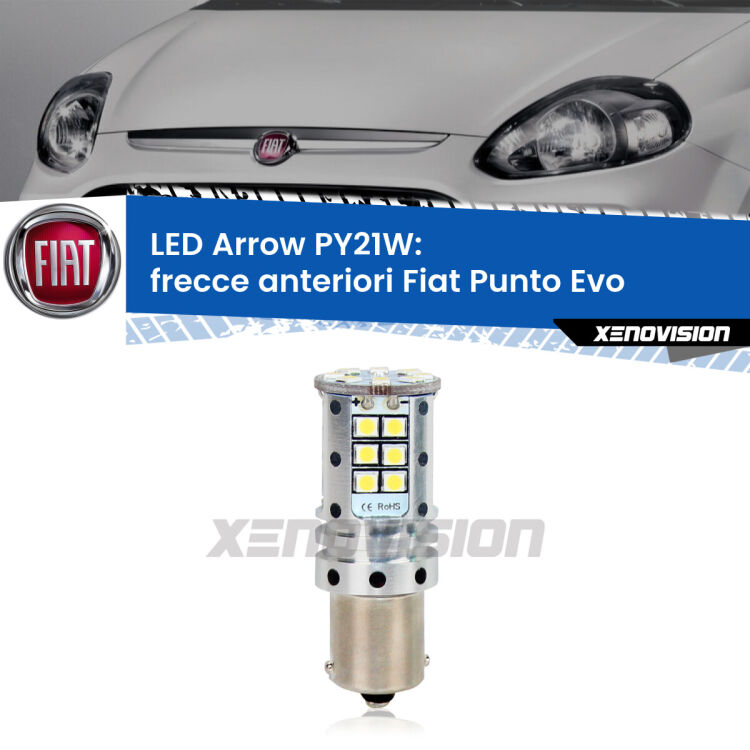 <strong>Frecce Anteriori LED no-spie per Fiat Punto Evo</strong>  2009 - 2015. Lampada <strong>PY21W</strong> modello top di gamma Arrow.