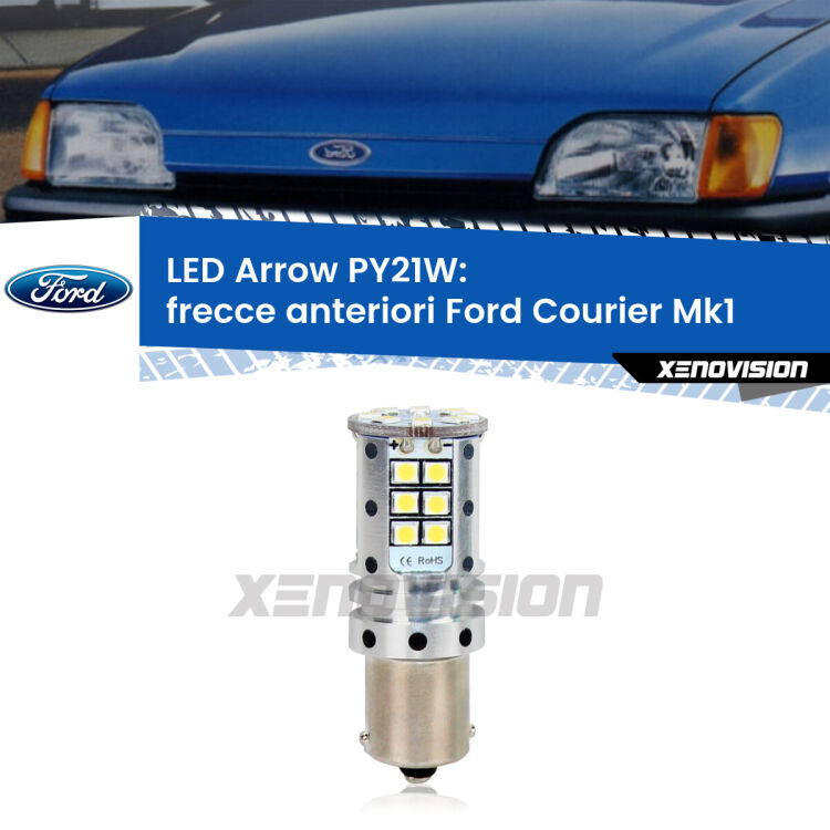 <strong>Frecce Anteriori LED no-spie per Ford Courier</strong> Mk1 faro bianco. Lampada <strong>PY21W</strong> modello top di gamma Arrow.
