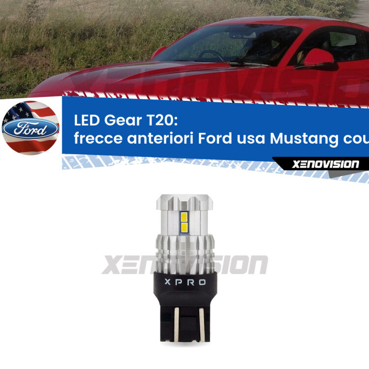 <strong>Frecce Anteriori LED per Ford usa Mustang coupe</strong>  2014 - 2016. Lampada <strong>T20</strong> modello Gear1, non canbus.