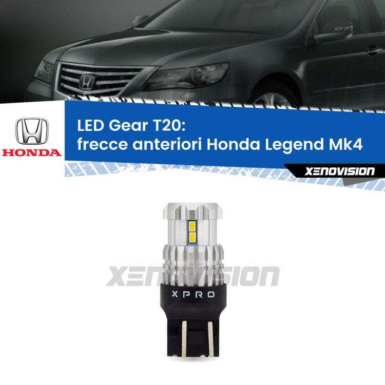 <strong>Frecce Anteriori LED per Honda Legend</strong> Mk4 2006 - 2013. Lampada <strong>T20</strong> modello Gear1, non canbus.