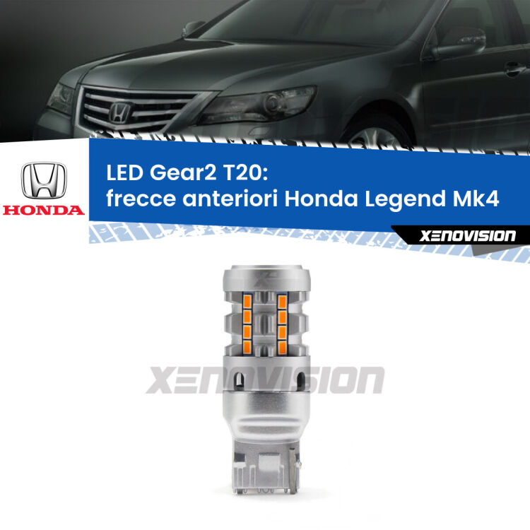 <strong>Frecce Anteriori LED no-spie per Honda Legend</strong> Mk4 2006 - 2013. Lampada <strong>T20</strong> modello Gear2 no Hyperflash.