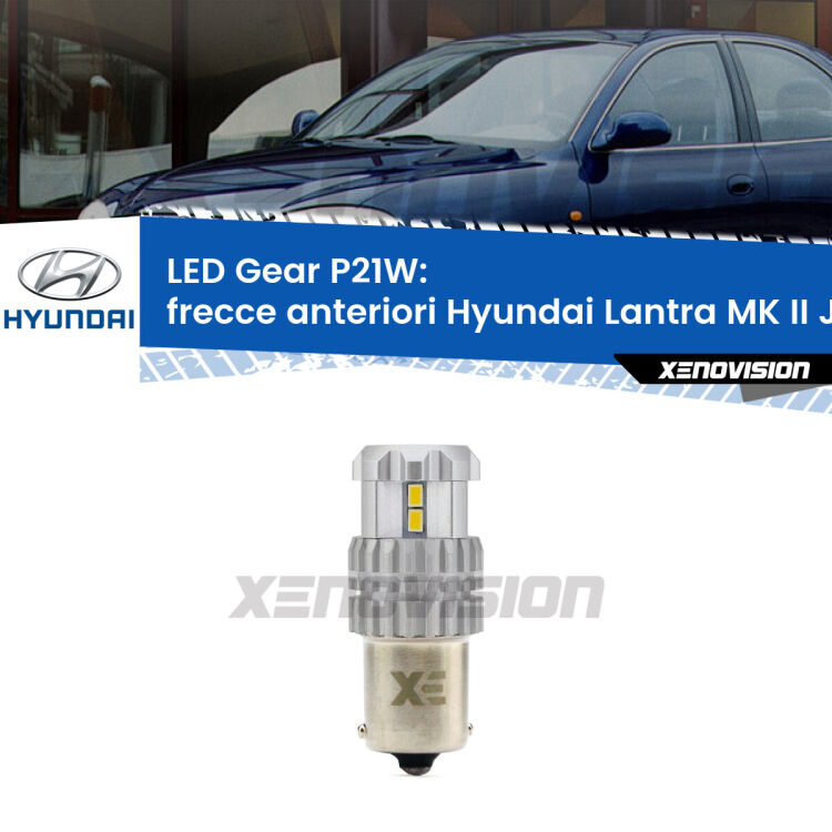 <strong>LED P21W per </strong><strong>Frecce Anteriori Hyundai Lantra MK II (J-2) 1995 - 1998</strong><strong>. </strong>Richiede resistenze per eliminare lampeggio rapido, 3x più luce, compatta. Top Quality.

<strong>Frecce Anteriori LED per Hyundai Lantra MK II</strong> J-2 1995 - 1998. Lampada <strong>P21W</strong>. Usa delle resistenze per eliminare lampeggio rapido.