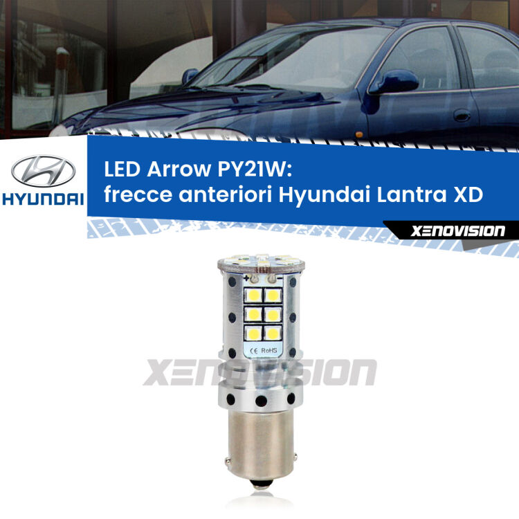 <strong>Frecce Anteriori LED no-spie per Hyundai Lantra</strong> XD 2000 - 2003. Lampada <strong>PY21W</strong> modello top di gamma Arrow.