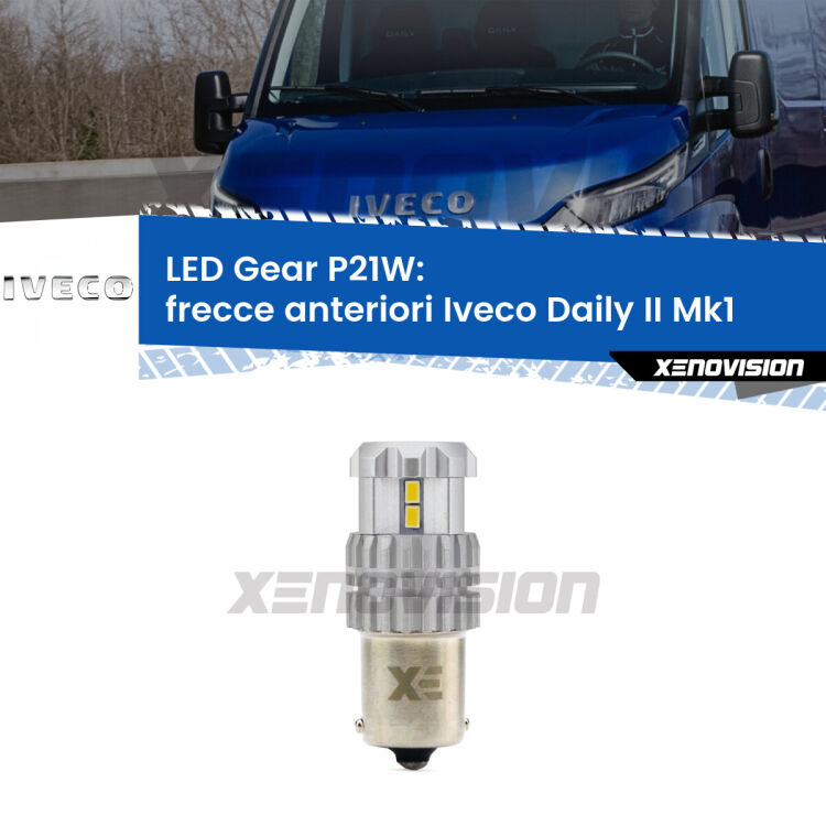 <strong>LED P21W per </strong><strong>Frecce Anteriori Iveco Daily II (Mk1) 1999 - 2006</strong><strong>. </strong>Richiede resistenze per eliminare lampeggio rapido, 3x più luce, compatta. Top Quality.

<strong>Frecce Anteriori LED per Iveco Daily II</strong> Mk1 1999 - 2006. Lampada <strong>P21W</strong>. Usa delle resistenze per eliminare lampeggio rapido.