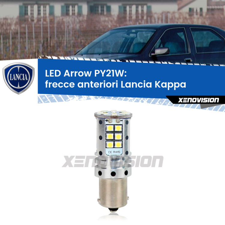<strong>Frecce Anteriori LED no-spie per Lancia Kappa</strong>  1994 - 2001. Lampada <strong>PY21W</strong> modello top di gamma Arrow.