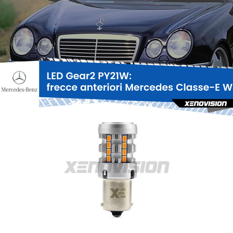 <strong>Frecce Anteriori LED no-spie per Mercedes Classe-E</strong> W210 1995 - 2002. Lampada <strong>PY21W</strong> modello Gear2 no Hyperflash.
