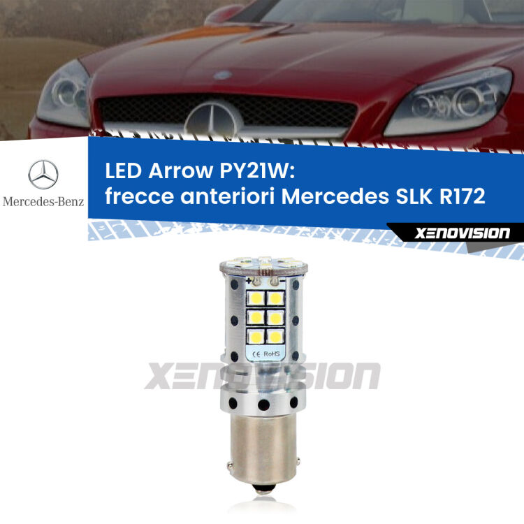 <strong>Frecce Anteriori LED no-spie per Mercedes SLK</strong> R172 2011 in poi. Lampada <strong>PY21W</strong> modello top di gamma Arrow.