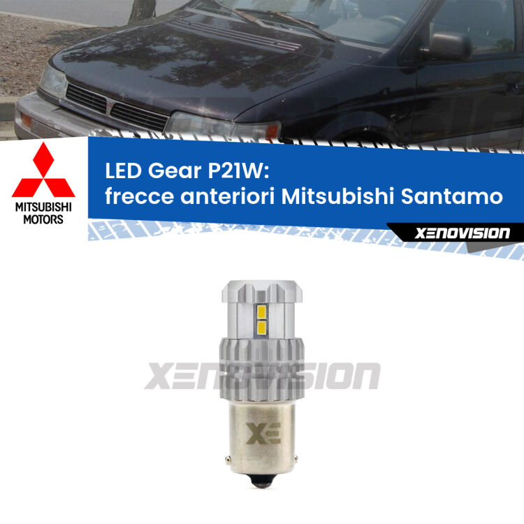 <strong>LED P21W per </strong><strong>Frecce Anteriori Mitsubishi Santamo  1999 - 2004</strong><strong>. </strong>Richiede resistenze per eliminare lampeggio rapido, 3x più luce, compatta. Top Quality.

<strong>Frecce Anteriori LED per Mitsubishi Santamo</strong>  1999 - 2004. Lampada <strong>P21W</strong>. Usa delle resistenze per eliminare lampeggio rapido.