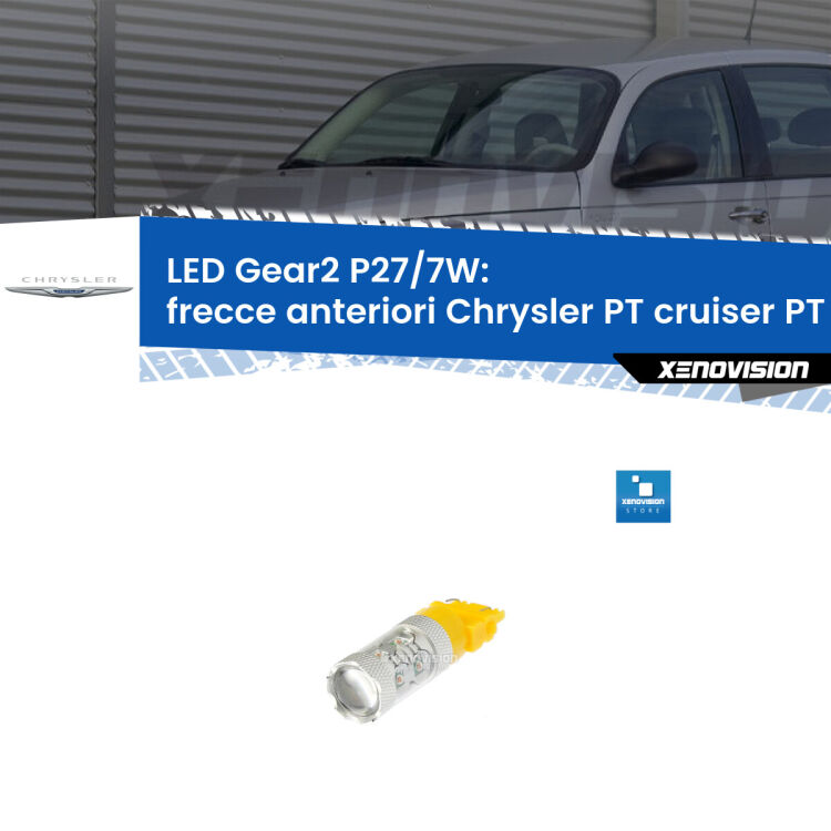 <strong>Frecce Anteriori LED per Chrysler PT cruiser</strong> PT 2000 - 2010. Lampada <strong>P27/7W</strong> non canbus.