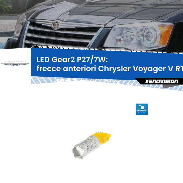 <strong>Frecce Anteriori LED per Chrysler Voyager V</strong> RT 2007 - 2016. Lampada <strong>P27/7W</strong> non canbus.