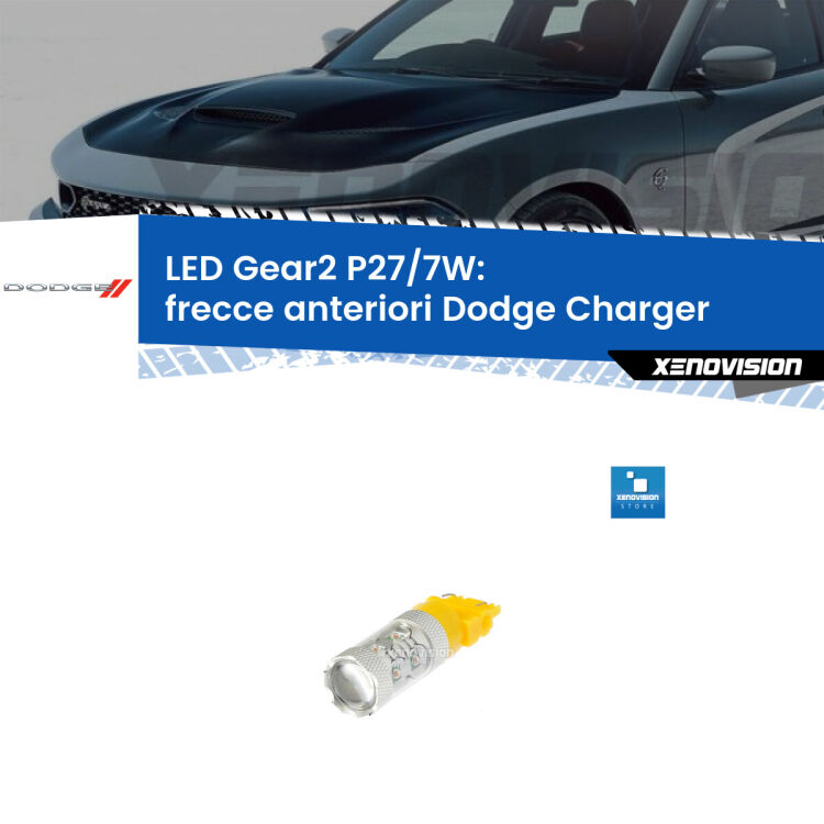 <strong>Frecce Anteriori LED per Dodge Charger</strong>  2011 - 2014. Lampada <strong>P27/7W</strong> non canbus.