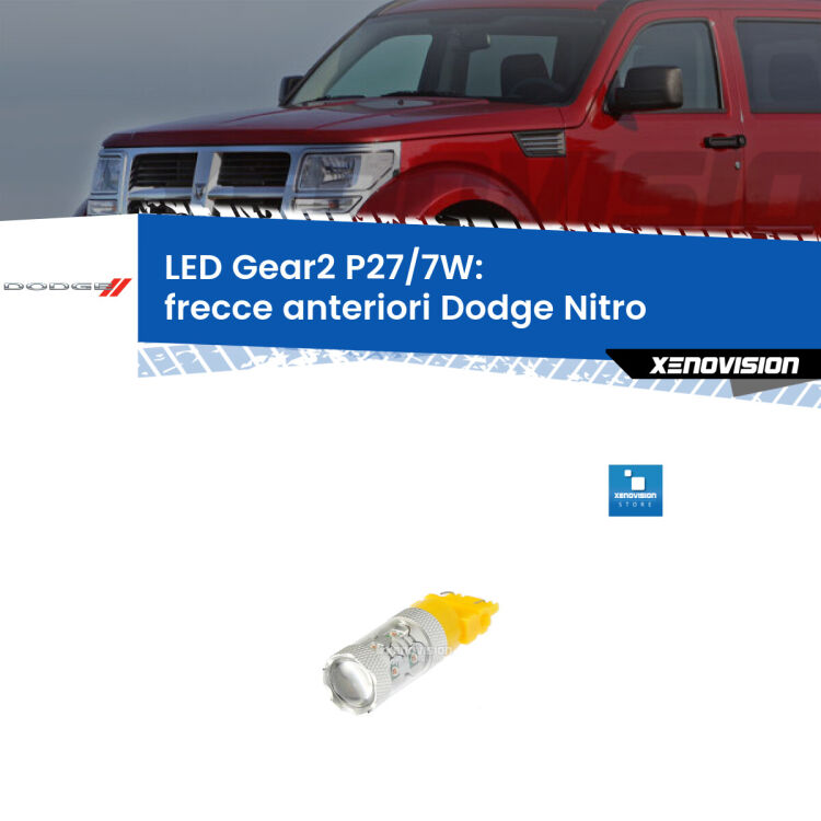 <strong>Frecce Anteriori LED per Dodge Nitro</strong>  2006 - 2012. Lampada <strong>P27/7W</strong> non canbus.
