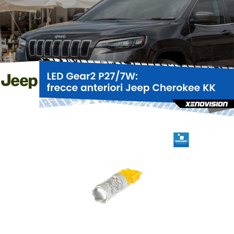 <strong>Frecce Anteriori LED per Jeep Cherokee</strong> KK 2008 - 2013. Lampada <strong>P27/7W</strong> non canbus.
