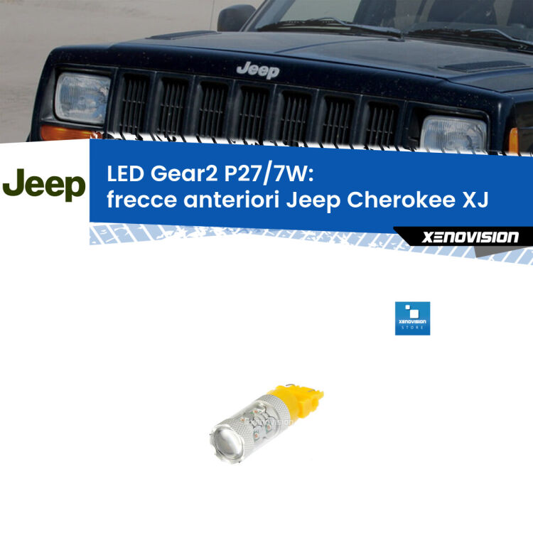 <strong>Frecce Anteriori LED per Jeep Cherokee</strong> XJ 1984 - 2001. Lampada <strong>P27/7W</strong> non canbus.
