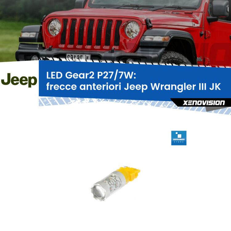<strong>Frecce Anteriori LED per Jeep Wrangler III</strong> JK 2006 - 2016. Lampada <strong>P27/7W</strong> non canbus.