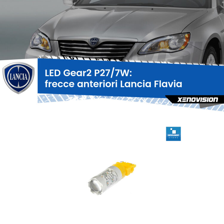 <strong>Frecce Anteriori LED per Lancia Flavia</strong>  2012 - 2014. Lampada <strong>P27/7W</strong> non canbus.