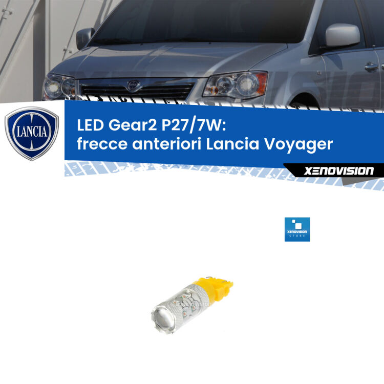 <strong>Frecce Anteriori LED per Lancia Voyager</strong>  2011 - 2014. Lampada <strong>P27/7W</strong> non canbus.
