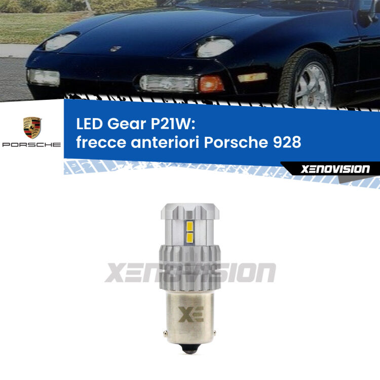<strong>LED P21W per </strong><strong>Frecce Anteriori Porsche 928  1977 - 1995</strong><strong>. </strong>Richiede resistenze per eliminare lampeggio rapido, 3x più luce, compatta. Top Quality.

<strong>Frecce Anteriori LED per Porsche 928</strong>  1977 - 1995. Lampada <strong>P21W</strong>. Usa delle resistenze per eliminare lampeggio rapido.