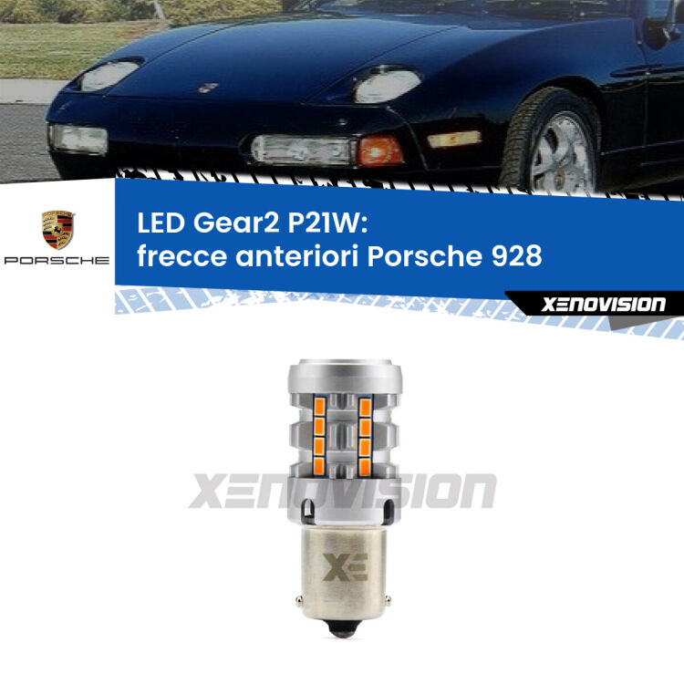 <strong>Frecce Anteriori LED no-spie per Porsche 928</strong>  1977 - 1995. Lampada <strong>P21W</strong> modello Gear2 no Hyperflash.