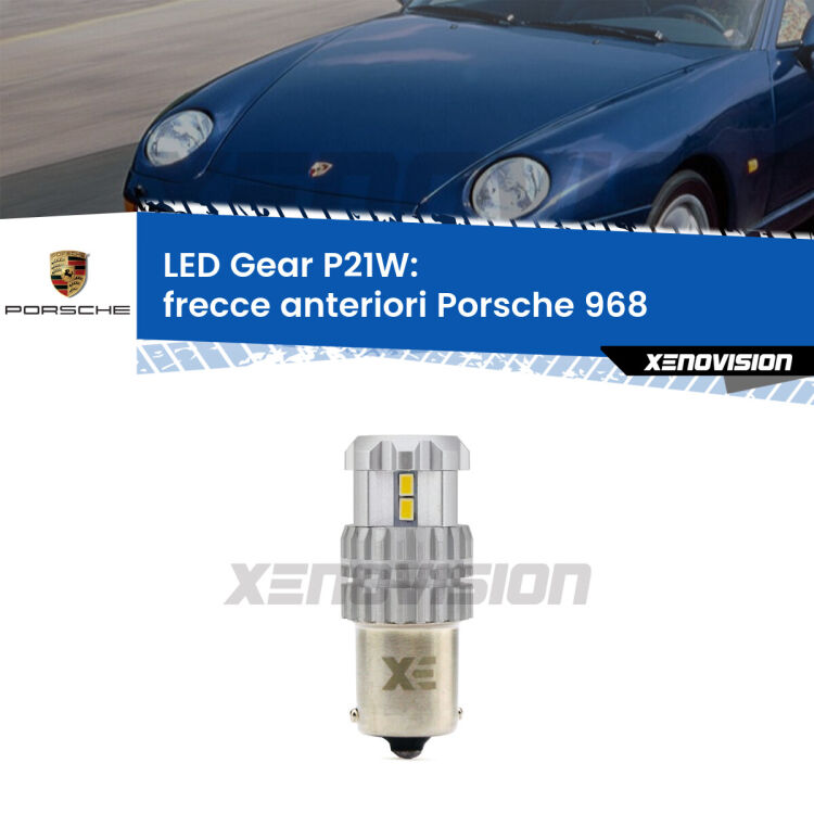 <strong>LED P21W per </strong><strong>Frecce Anteriori Porsche 968  1991 - 1995</strong><strong>. </strong>Richiede resistenze per eliminare lampeggio rapido, 3x più luce, compatta. Top Quality.

<strong>Frecce Anteriori LED per Porsche 968</strong>  1991 - 1995. Lampada <strong>P21W</strong>. Usa delle resistenze per eliminare lampeggio rapido.