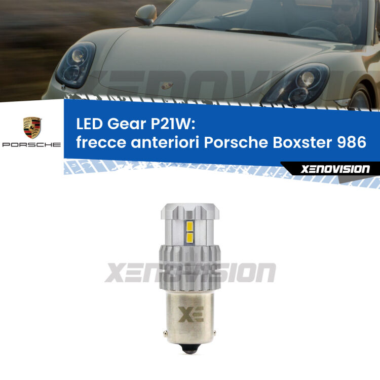 <strong>LED P21W per </strong><strong>Frecce Anteriori Porsche Boxster (986) 1996 - 2004</strong><strong>. </strong>Richiede resistenze per eliminare lampeggio rapido, 3x più luce, compatta. Top Quality.

<strong>Frecce Anteriori LED per Porsche Boxster</strong> 986 1996 - 2004. Lampada <strong>P21W</strong>. Usa delle resistenze per eliminare lampeggio rapido.