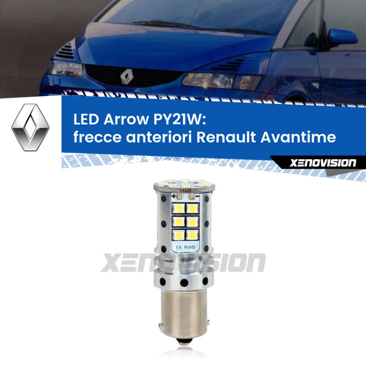 <strong>Frecce Anteriori LED no-spie per Renault Avantime</strong>  2001 - 2003. Lampada <strong>PY21W</strong> modello top di gamma Arrow.