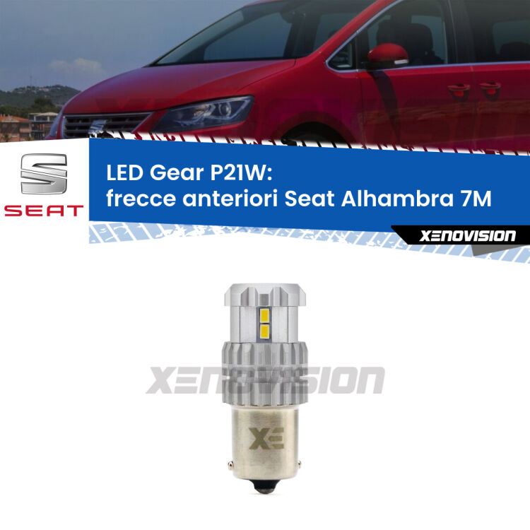 <strong>LED P21W per </strong><strong>Frecce Anteriori Seat Alhambra (7M) 1996 - 2000</strong><strong>. </strong>Richiede resistenze per eliminare lampeggio rapido, 3x più luce, compatta. Top Quality.

<strong>Frecce Anteriori LED per Seat Alhambra</strong> 7M 1996 - 2000. Lampada <strong>P21W</strong>. Usa delle resistenze per eliminare lampeggio rapido.