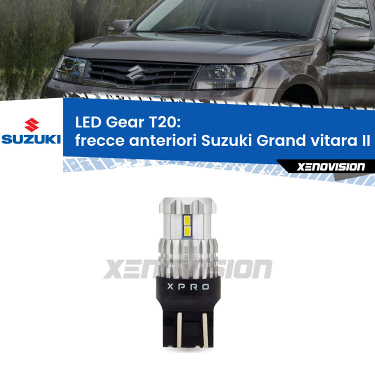<strong>Frecce Anteriori LED per Suzuki Grand vitara II</strong> JT, TE, TD 2005 - 2015. Lampada <strong>T20</strong> modello Gear1, non canbus.