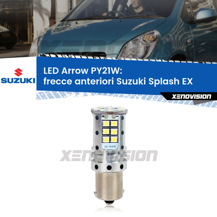 <strong>Frecce Anteriori LED no-spie per Suzuki Splash</strong> EX 2008 in poi. Lampada <strong>PY21W</strong> modello top di gamma Arrow.